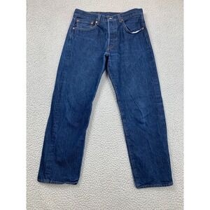 Levi's 501 Jeans Mens 34x30 Dark Wash Straight Leg Button Fly Denim
